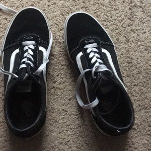 Black vans with white strip!